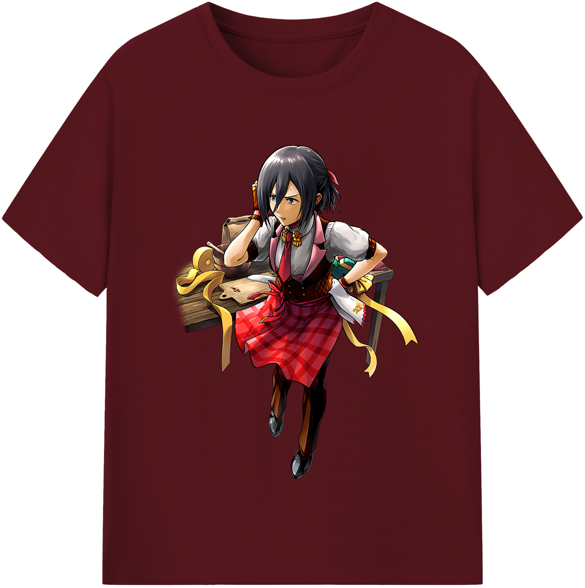 （画像用） 進撃の巨人 ミカサ·アッカーマン Attack on Titan Mikasa Ackerman 綿100％半袖Tシャツ（フロントプリント）